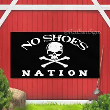 For No Shoes Nation Fans Flag College Music Beach Skull Wall Banner