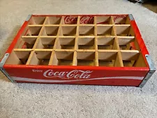 Vintage Coca Cola Coke Red Wood 24 Bottle Crate Wooden Carrier 1973 Chattanooga