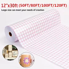 HTVRONT Vinyl Transfer Tape Roll - Craft Application Paper for Cricut with Grid