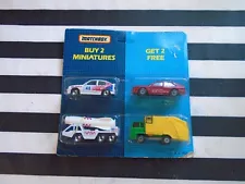 MATCHBOX 4 CAR GIFT SET MB-806 ASTRA GTE/AUDI QUATRO/REFUSE & NASA TRUCK SEALED!