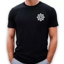 Armenian Eternity Sign T-shirt For Men Black/White Short Sleeve Crew Neck Tee