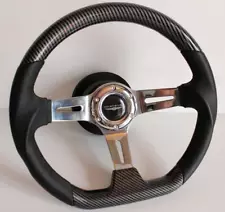 Steering Wheel fits For Chrysler Crossfire Carbon Leather Flat 2003-2008'