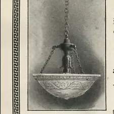 1912 Macbeth Evans Glass Gorgeous Antique Light Lamp Globe Pendant Fixture 8461