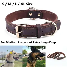 Do4Pets Genuine Leather Dog Collar Durable Alloy Hardware for M-Extra Large Dogs