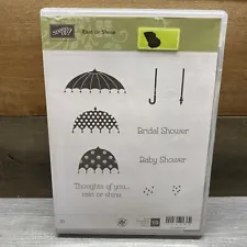 Stampin' Up! ~ Rain or Shine Wood Stamp Set (10) ~ Umbrella, Baby/Bridal Shower