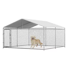 6.5ft / 10ft Large Outdoor Dog Run House Pet Cage Enclosure Playpen Chain Link