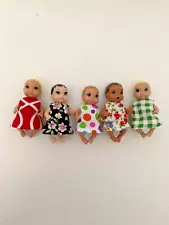 Handmade Dresses Lot 5 FOR 3" Barbie Baby Krissy & Similar Dolls