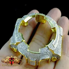 MEN'S & WOMEN'S G SHOCK GOLD PLATTED LAB SIMULATE DIAMOND CUSTOM BLING BEZEL NEW