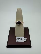 14k Solid 1.66ct Trillion Rhodolite Garnet/0.10ct Diamond Ring Size:6.75 6.1g