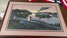 1989 RON PICOU Serigraph Print "RIVER ROAD" Signed, Numbered, Framed, Matted