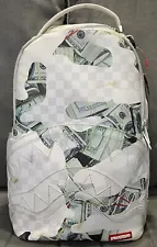 Sprayground Limited Edition White Bank Roll Money Racks Cash Back Pack Book bag