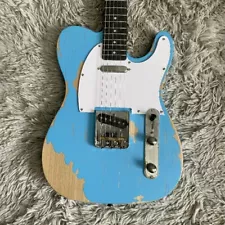 Vintage Relic Blue Solid TL Electric Guitar HPL Fingerboard 6 Strings for Sale