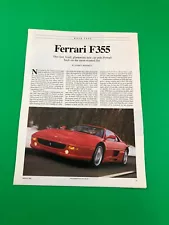 1995 1996 FERRARI F355 F 355 ORIGINAL VINTAGE PRINT AD ROAD TEST 4 PAGE