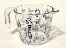 Dolly Parton Clear Glass 2 Cup Measuring Cup Handle Guitar Butterflies NEW DG