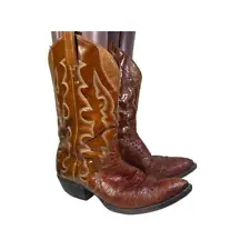 New ListingVintage Tony Lama Crocodile Cowboy Boot men size 10.5 Gold Label