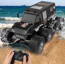 Amphibious Remote Control Car with ONE Battery, 8WD Offroad Waterproof BLACK