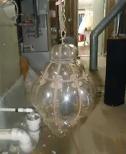 Vintage Venetian Murano Hand Blown Glass Pendant Light