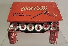 Coca Cola Tin can Pencil Sharpener 2.5" FULL CASE DISPLAY with Flip Top 24 Cans