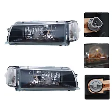 For 1988-1992 Toyota Corolla Sedan Headlight Lamp+Corner Light LH+RH Pair US (For: 1992 Toyota Corolla)