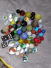 Lot Of Marbles Variety And Some Wierd Dice Downsizing Sale Lot D