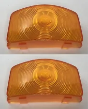 Pair (2) Amber Parking Light Lens for 1955-1956 Ford F-100 F-250 F-350 Pickup