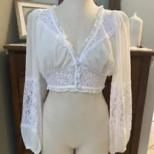 For Love and Lemons Freya White Lace Top Corset Flower Croquette - Size Medium