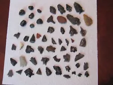 Lot Of Obsidian Broken Arrow Head Pieces & And Apache Tears Nevada Desert U.S.A.