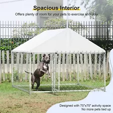 Large Outdoor Dog Kennel Dog Runs Cage with Waterproof Cover and Secure Lock