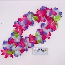 Lot of 2 Hawaiian Leis Tropical Luau Party Leis Flower Necklace And Eyelashes