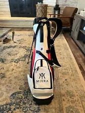 Miura Vessel Golf Bag Lite White Leather Excellent Condition