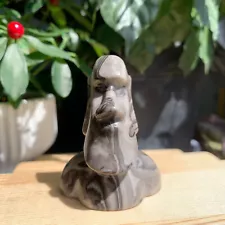 80g Picasso Jasper Easter Island Moai Carving Polished Quartz Crystal