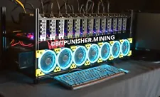 Bitcoin Mining Rig 13-GPU READY ULTRA PREMIUM Cryptocurrency Miner BITPUNISHER