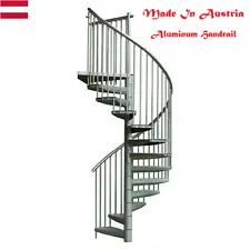 Outdoor Hot Dip Galvanized Spiral Staircase Aluminum Handrail Diameter 3.94'