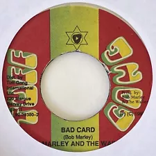 BOB MARLEY Bad Card TUFF GONG Roots Reggae 7" HEAR