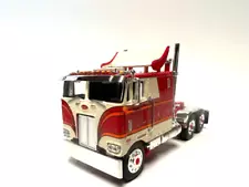 DCP FIRST GEAR 1/64 SCALE PETERBILT 352 CABOVER, RED, WHITE ORANGE STRIPE