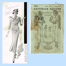 1930s Vintage Butterick 5654 Sewing Pattern Afternnon Summer Dress Need TLC