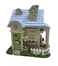 Miniature Fairy Garden 6" White Cottage w/ Blue Roof & Porch- Buy 3 Save $5