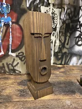 Hand carved moai style tiki carving by Dirty Deacs