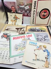 Wholesale Lot of 11 vintage wall calendars - great for art display / projects