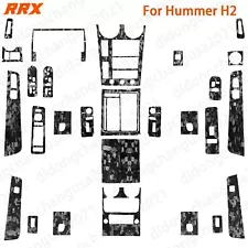 40Pcs Forged Carbon Fiber Part Accessories Interior Trim Kit For Hummer H2 03-07