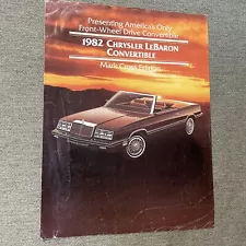 1982 Chrysler LeBaron Convertible Mark Cross Edition Sales Brochure - Original