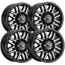 (Set of 4) Vision 348 Nexus 16x8 5x5.5" +0mm Black/Machined Wheels Rims 16" Inch