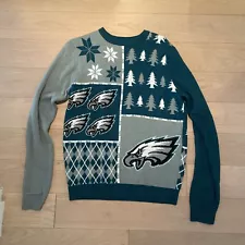 Philadelphia Eagles Official NFL Busy Ugly Christmas Sweater Size Large L