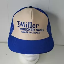 VTG T Miller Wrecker Sales Dealership Mesh Trucker Cap Snapback Hat USA Texas