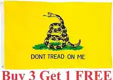 3x5ft Dont Tread On Me Gadsden Flag Outdoor Yellow Rattle Snake Tea Party Banner