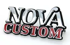 New NOVA CUSTOM Emblem w/Chrome Trim / 1975-1979 Chevy Front Fender & Trunk Deck (For: 1978 Nova)