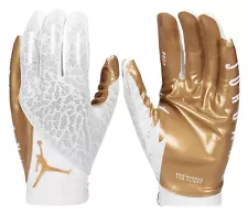 Nike Jordan VAPOR KNIT 4.0 Gold Metallic White Silver Football Receiver Gloves