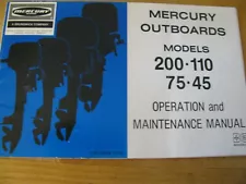 1976 76 MERCURY OUTBOARD MOTORS OPERATION MANUAL MODELS 200 110 75 45 SPECS