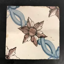 Antique Portuguese Tile Floral