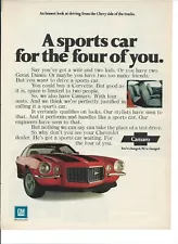 1971 Chevrolet Camaro vintage print ad: "A sports car for the four of you."